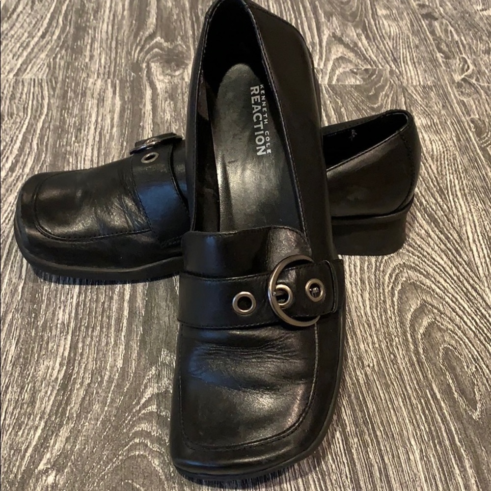 Kenneth Cole square toe black leather loafers US 8 - Picture 3 of 7